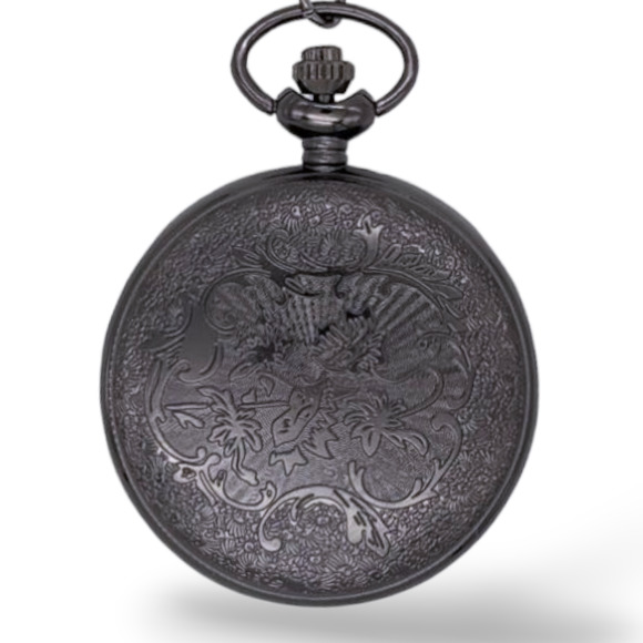 Pocket Watch Black Starry Sky Blue Moon Astrological Astronomy NEW Vintage Style - Picture 3 of 6